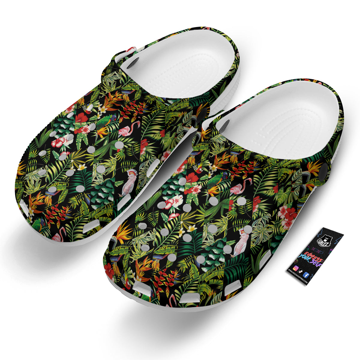 Patchwork Tropical Print Pattern Clog-grizzshop