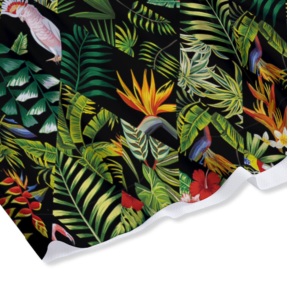 Patchwork Tropical Print Pattern Mesh Shorts