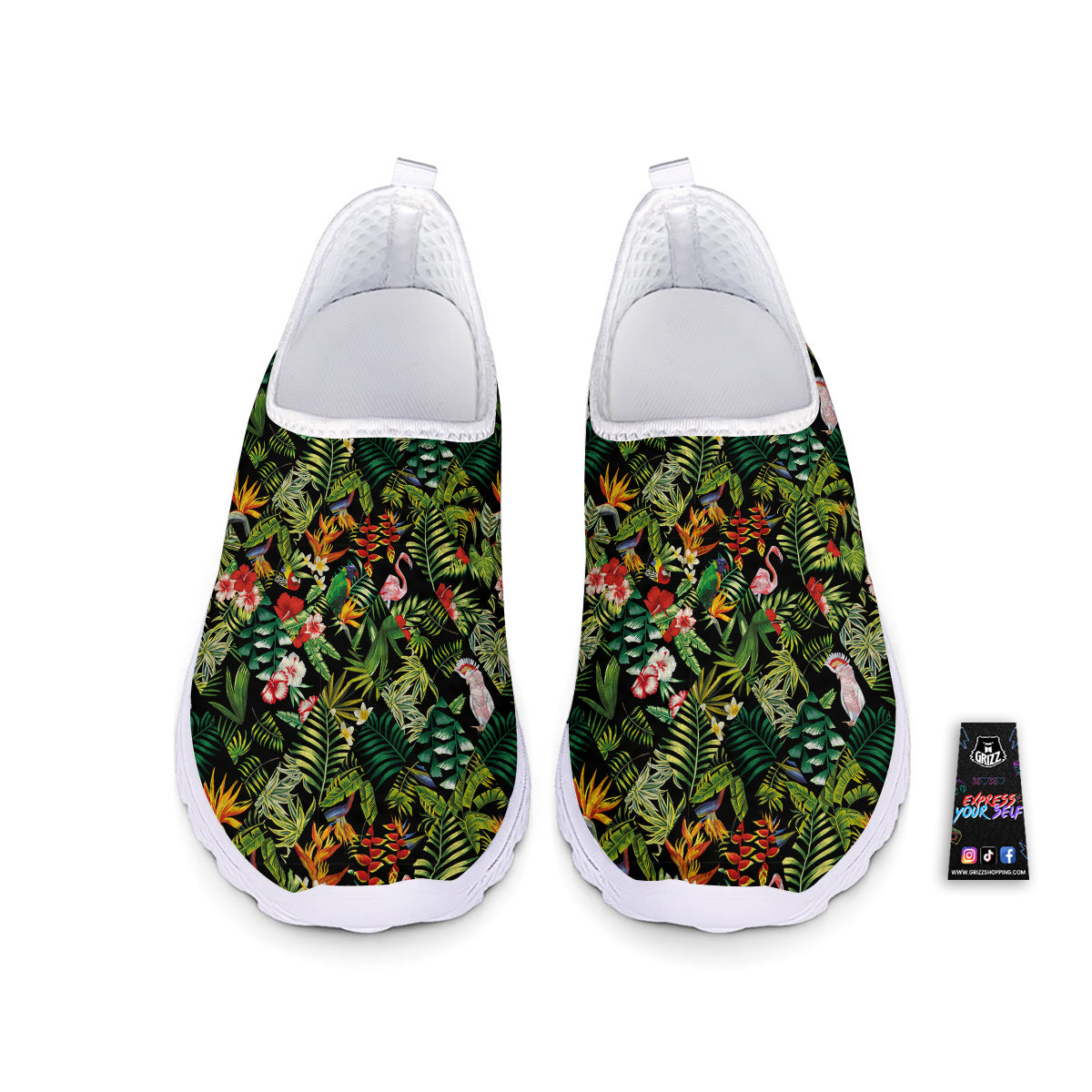 Patchwork Tropical Print Pattern Nurse Shoes-grizzshop