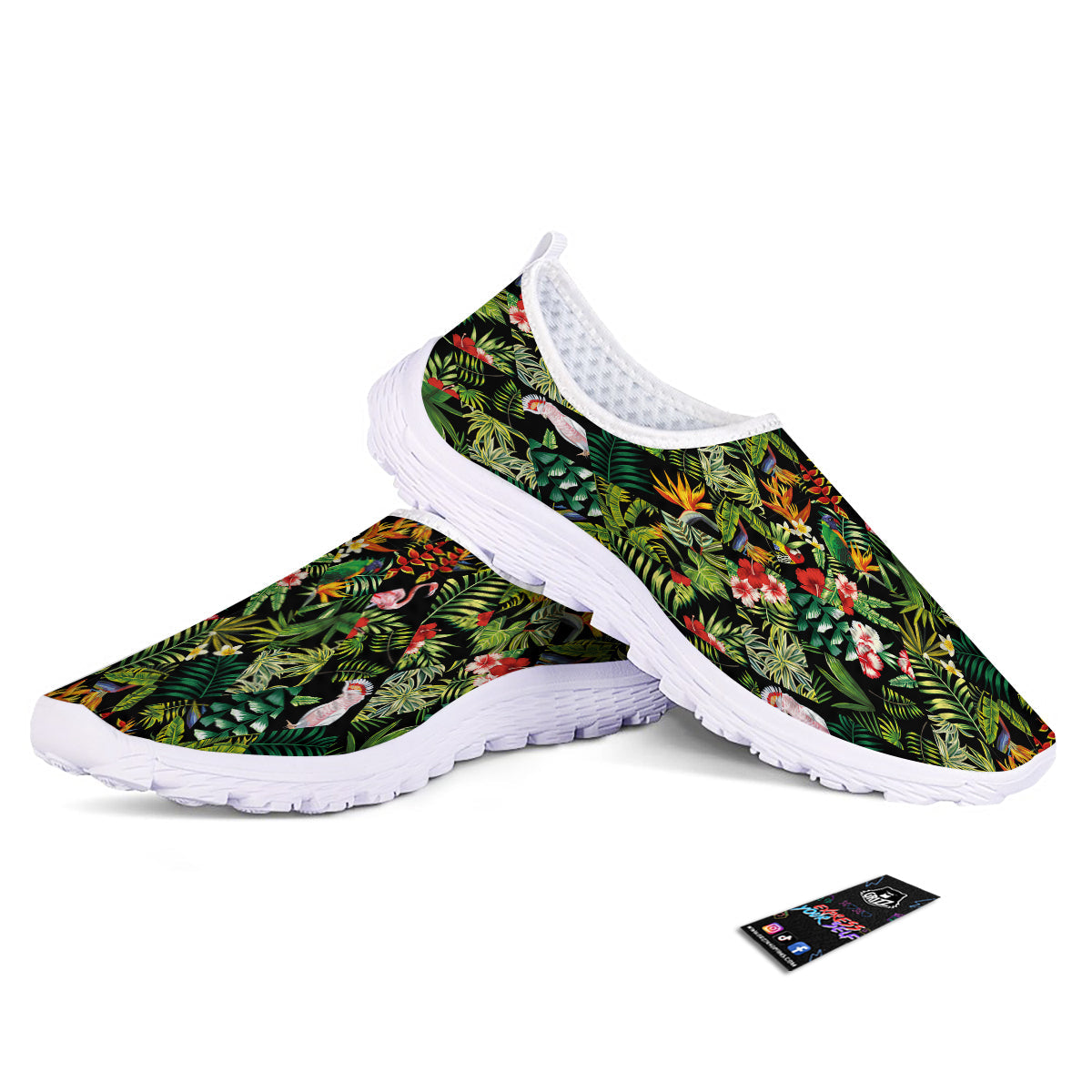 Patchwork Tropical Print Pattern Nurse Shoes-grizzshop