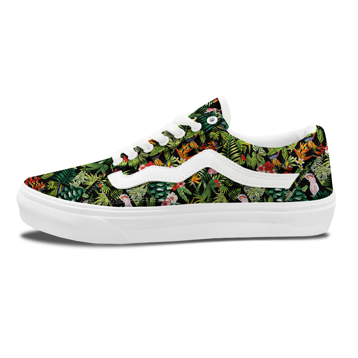 Patchwork Tropical Print Pattern Skate Shoes-grizzshop