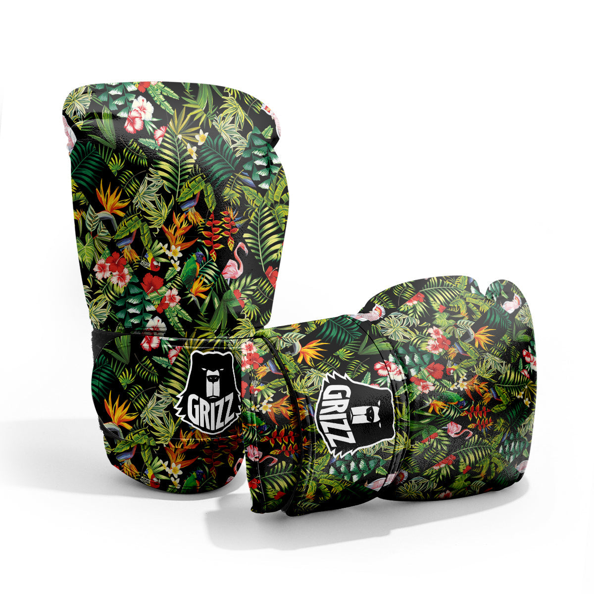 Patchwork Tropical Print Pattern Pro Boxing Glove