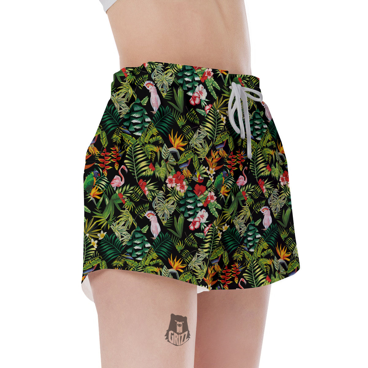 Patchwork Tropical Print Pattern Women's Shorts-grizzshop