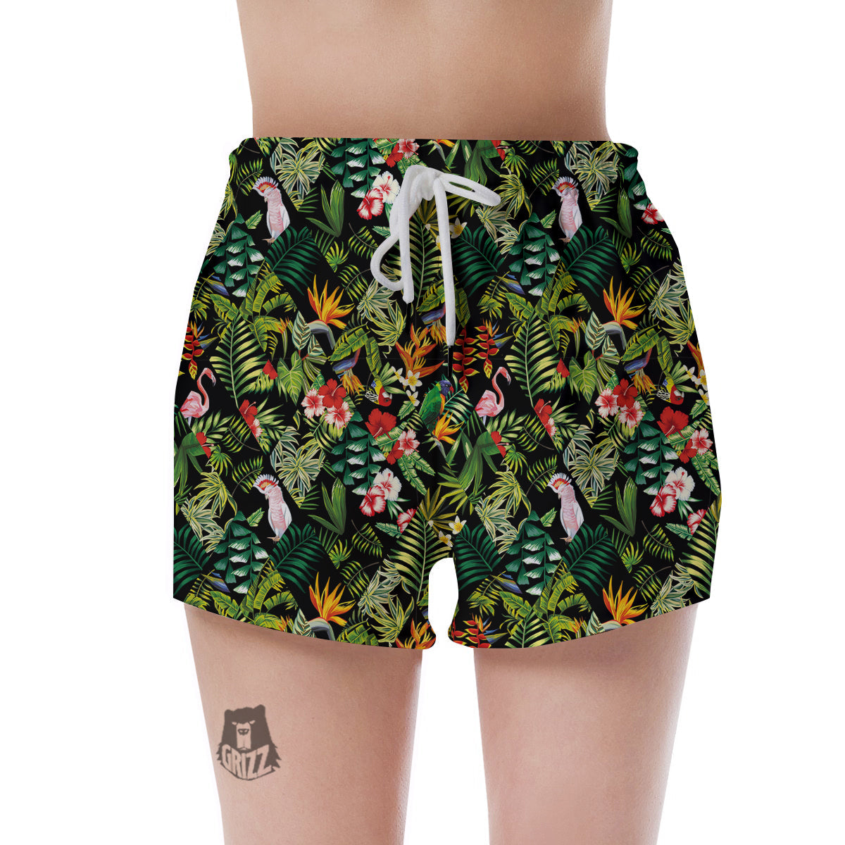 Patchwork Tropical Print Pattern Women's Shorts-grizzshop
