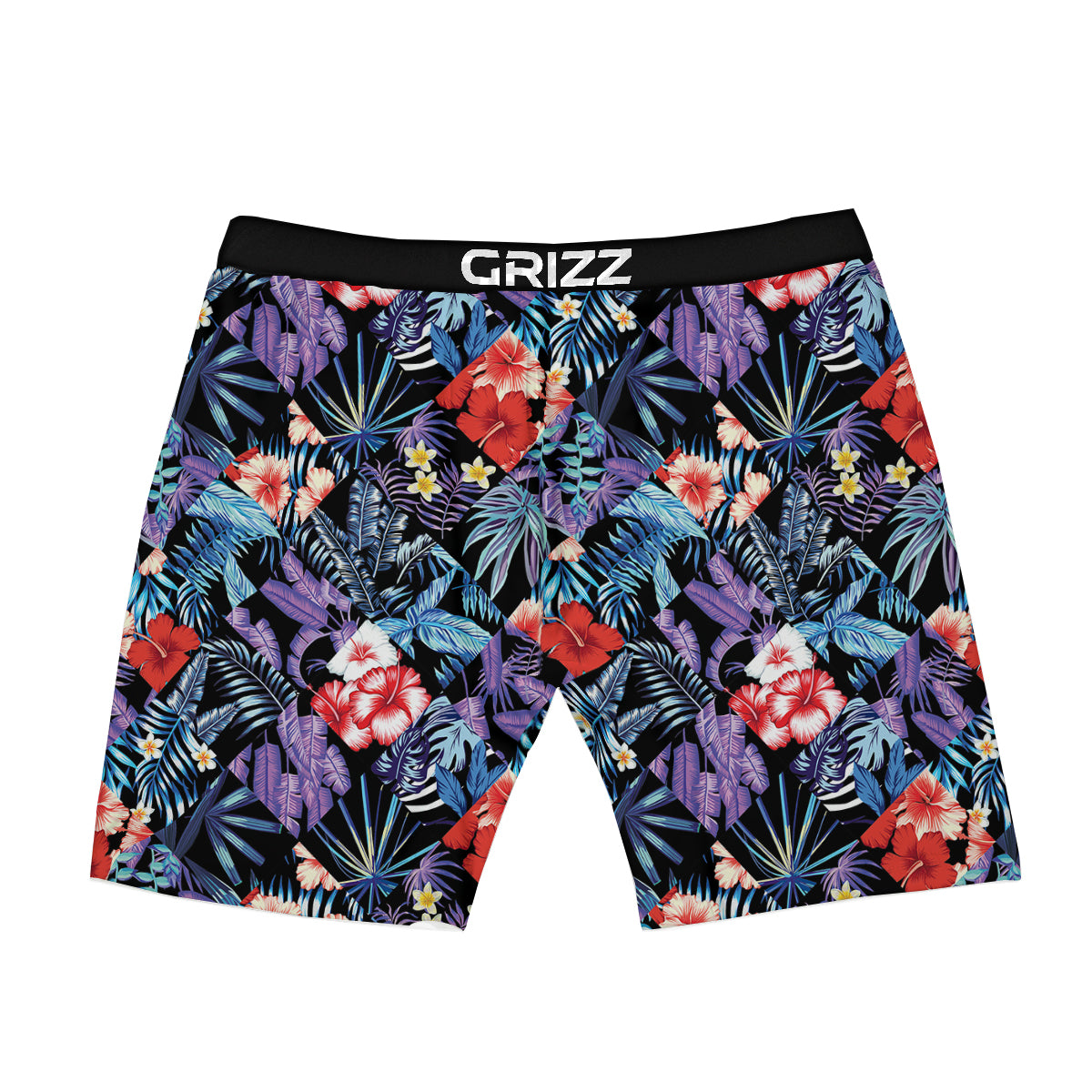 Patchwork Tropical Watercolor Print Pattern Boxer Briefs-grizzshop