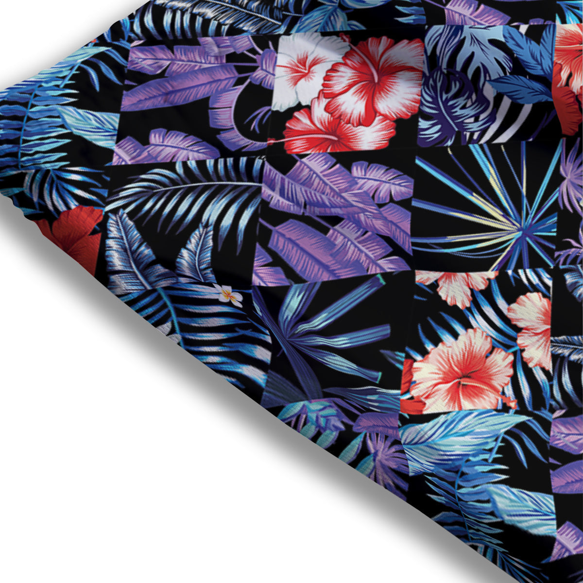 Patchwork Tropical Watercolor Print Pattern Mesh Shorts