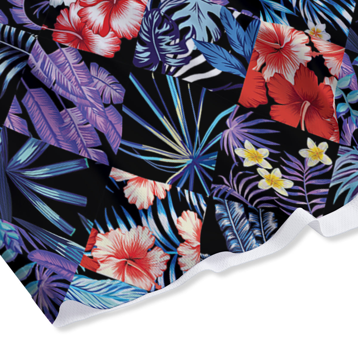 Patchwork Tropical Watercolor Print Pattern Mesh Shorts