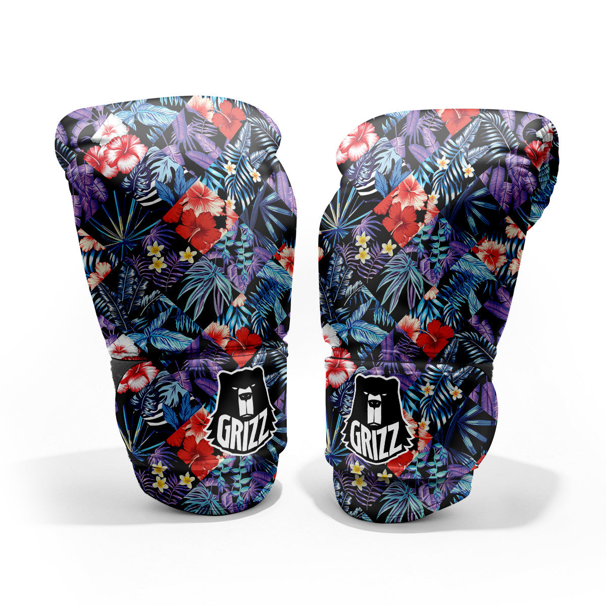 Patchwork Tropical Watercolor Print Pattern Pro Boxing Glove