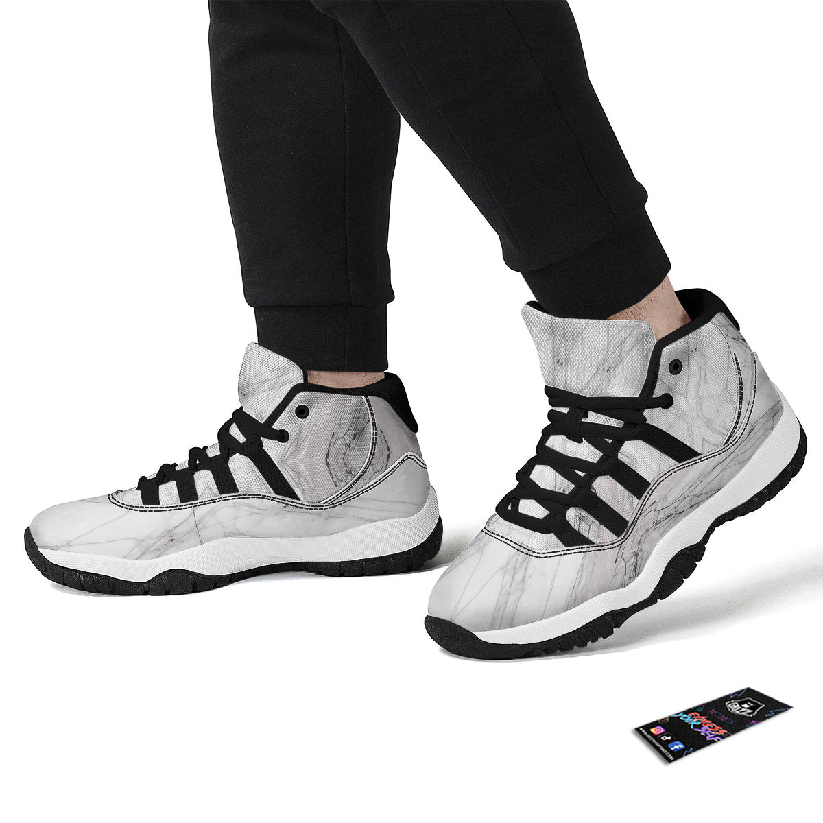 Patchwork Ugly Snowflake And Knitted Print Pattern Black Bball Shoes-grizzshop