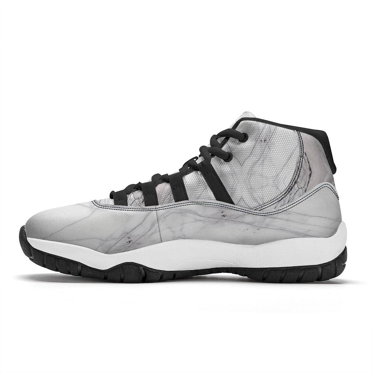 Patchwork Ugly Snowflake And Knitted Print Pattern Black Bball Shoes-grizzshop
