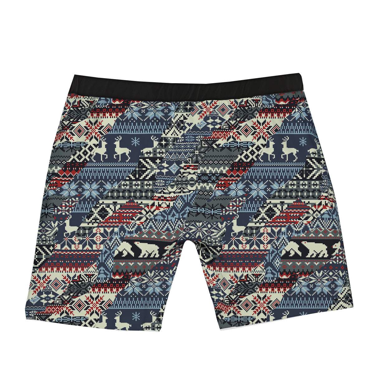Patchwork Ugly Snowflake And Knitted Print Pattern Boxer Briefs-grizzshop