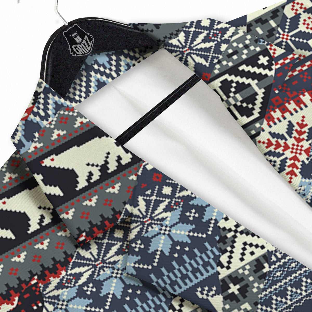 Patchwork Ugly Snowflake And Knitted Print Pattern Men's Sport Coat-grizzshop