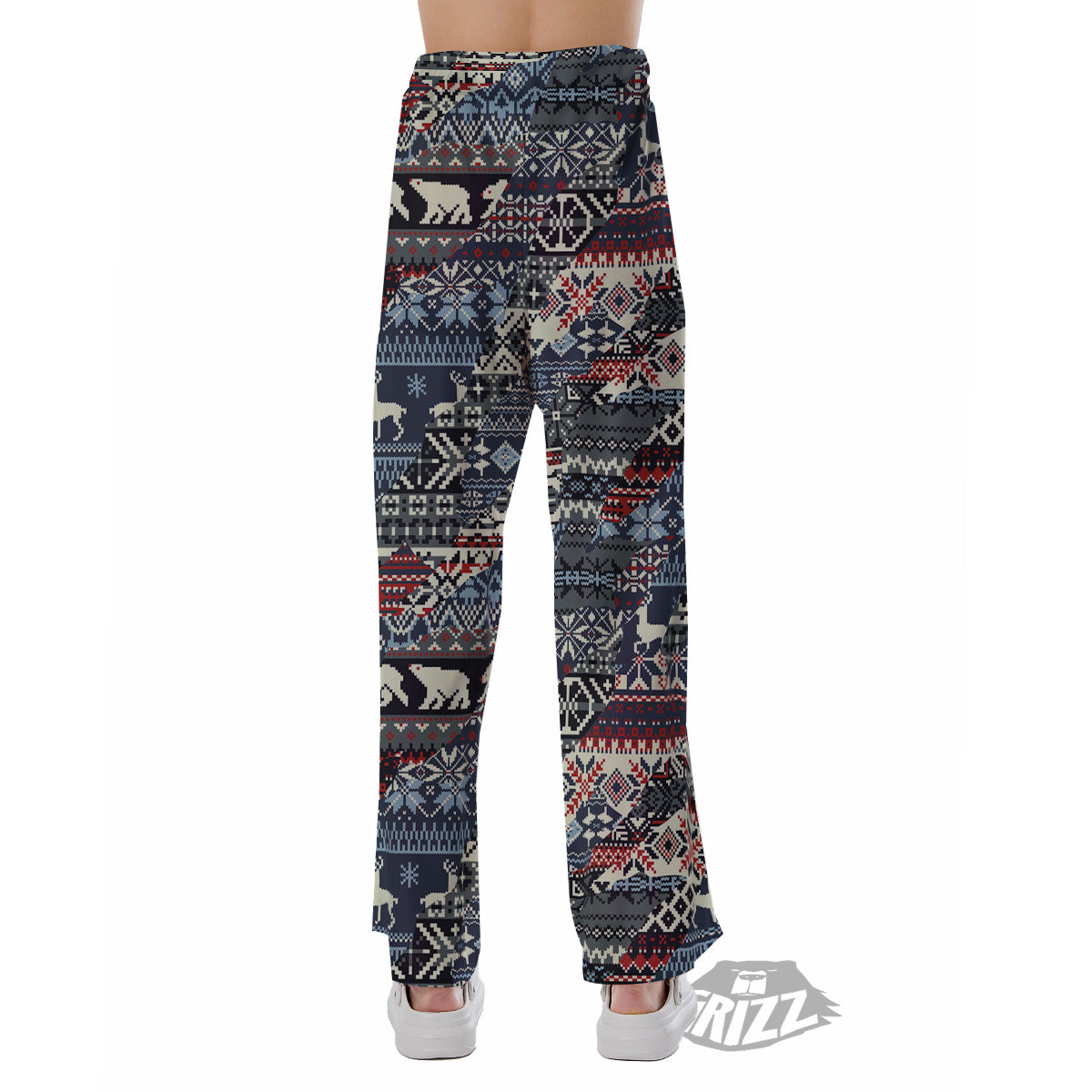 Patchwork Ugly Snowflake And Knitted Print Pattern Pajama Pants-grizzshop