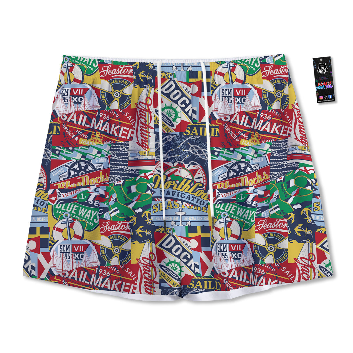 Playing Cards Four Queens Print Pattern Mesh Shorts