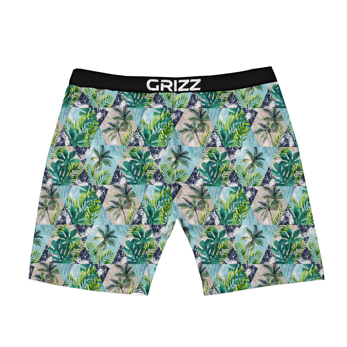 Patchwork Watercolor Tropical Leaves Print Pattern Boxer Briefs-grizzshop
