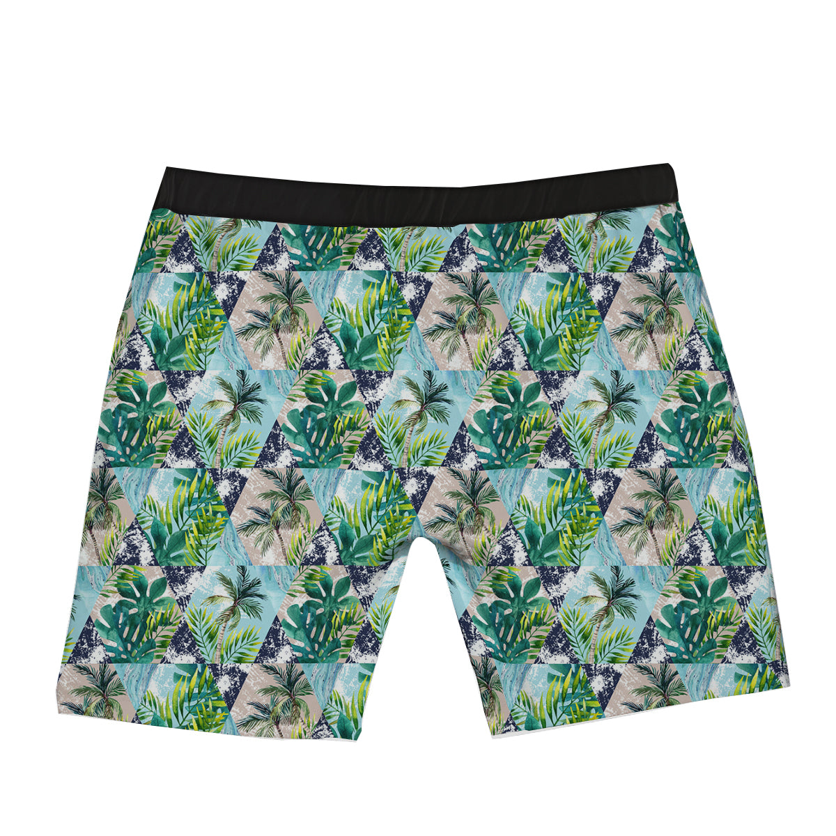 Patchwork Watercolor Tropical Leaves Print Pattern Boxer Briefs-grizzshop
