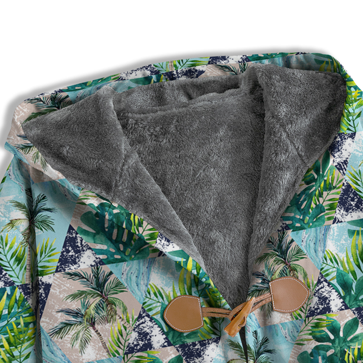Patchwork Watercolor Tropical Leaves Print Pattern Men's Windbreaker Jacket-grizzshop