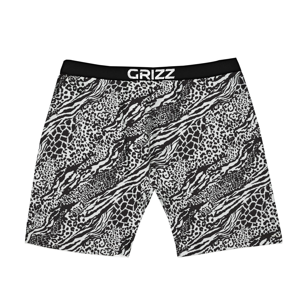 Patchwork White Black Animal Skins Print Pattern Boxer Briefs-grizzshop