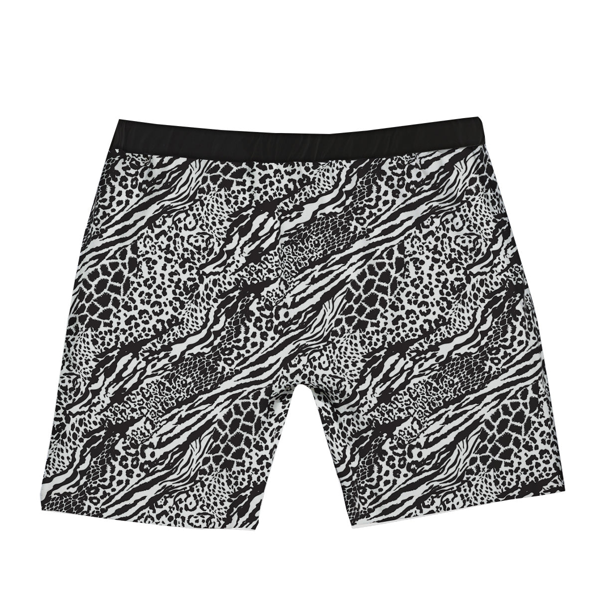 Patchwork White Black Animal Skins Print Pattern Boxer Briefs-grizzshop
