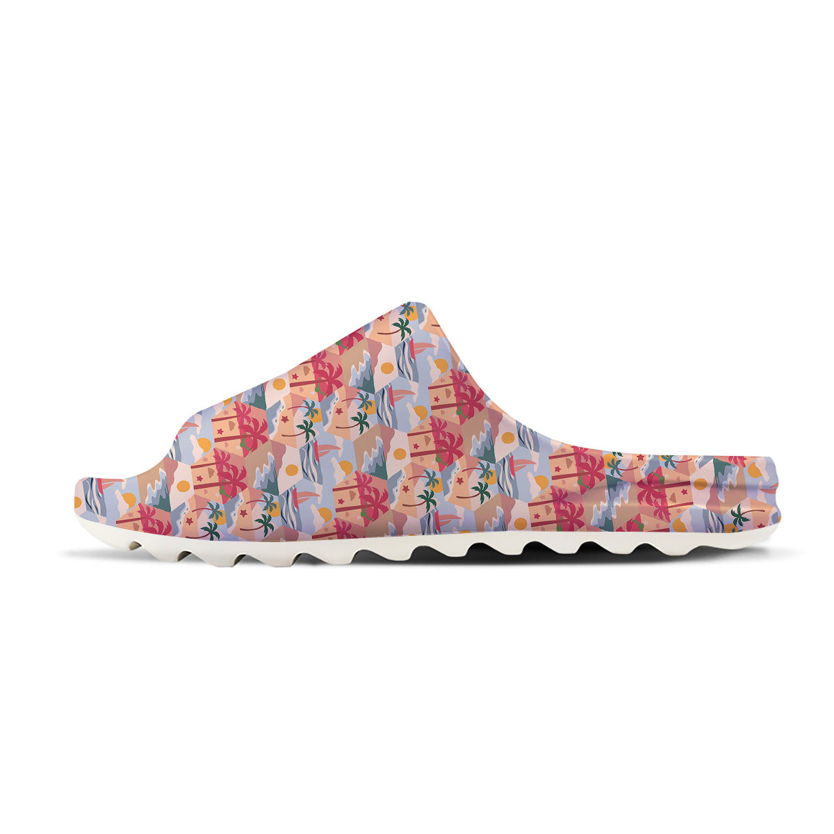 Patchwork Beach And Sunset Sky Print Pattern Sandals-grizzshop