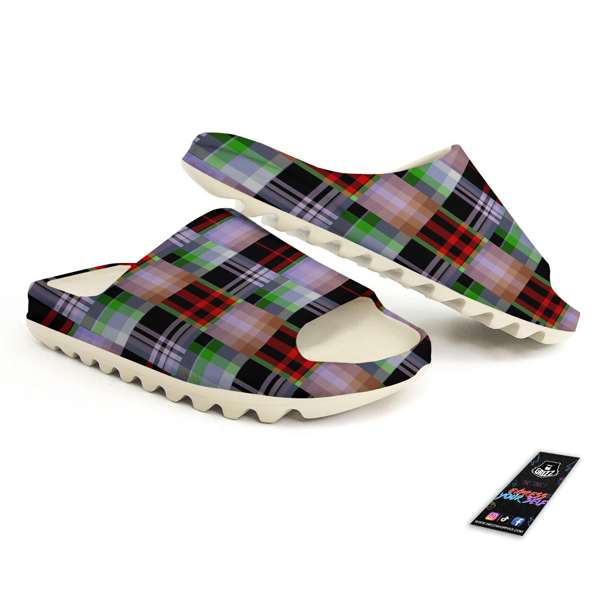 Patchwork Plaid Madras Print Pattern Sandals-grizzshop
