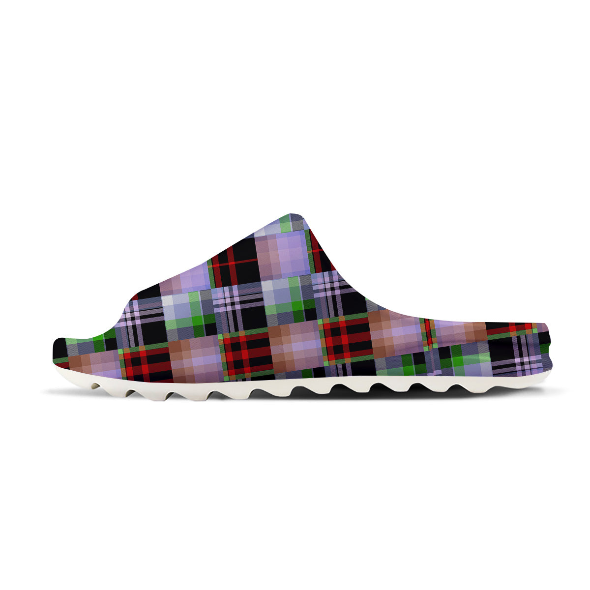 Patchwork Plaid Madras Print Pattern Sandals-grizzshop