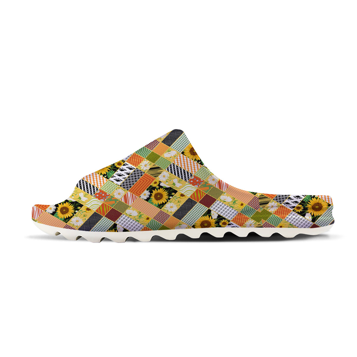 Patchwork Sunflowers Print Sandals-grizzshop