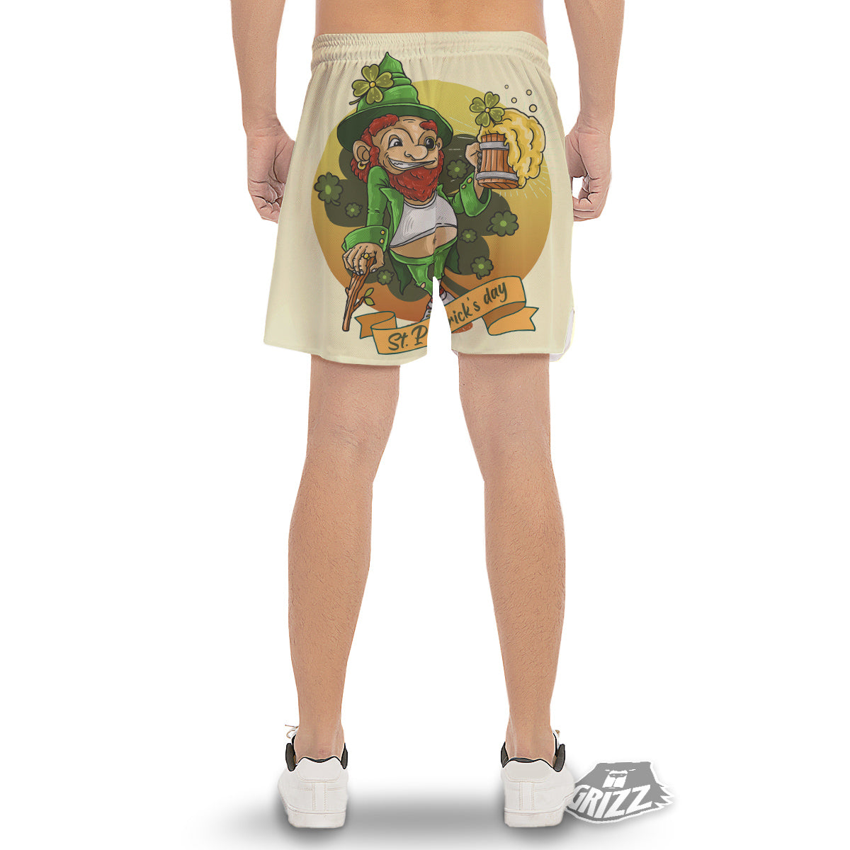 Patrick's Day Cute Shamrock Saint Print Men's Gym Shorts-grizzshop