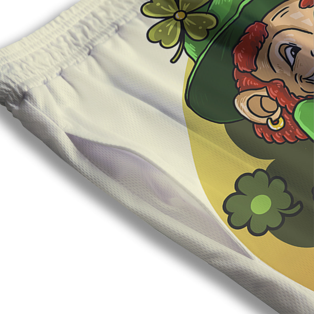 Patrick's Day Cute Shamrock Saint Print Mesh Shorts