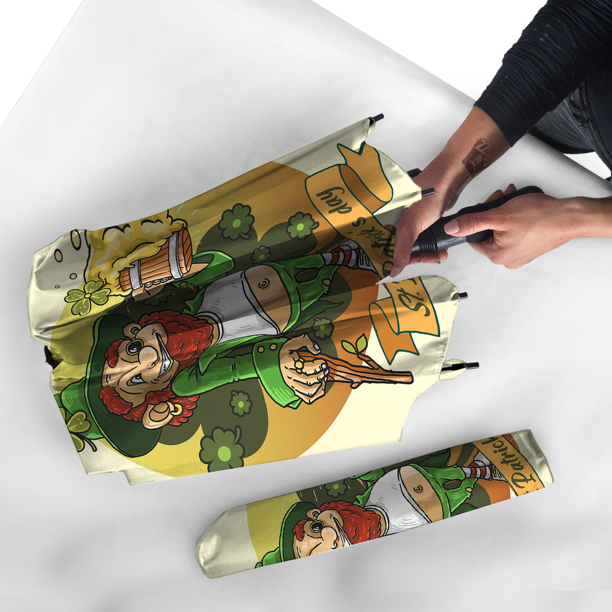 Patrick's Day Cute Shamrock Saint Print Umbrella-grizzshop
