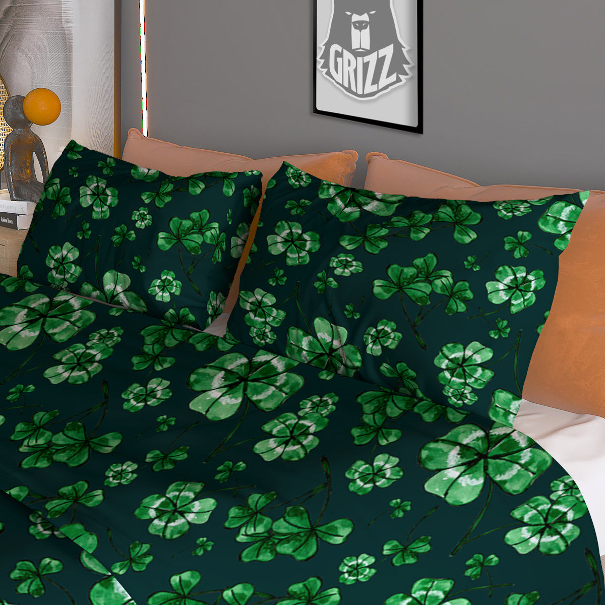 Patrick's Day Watercolor Saint Print Pattern Duvet Cover Bedding Set