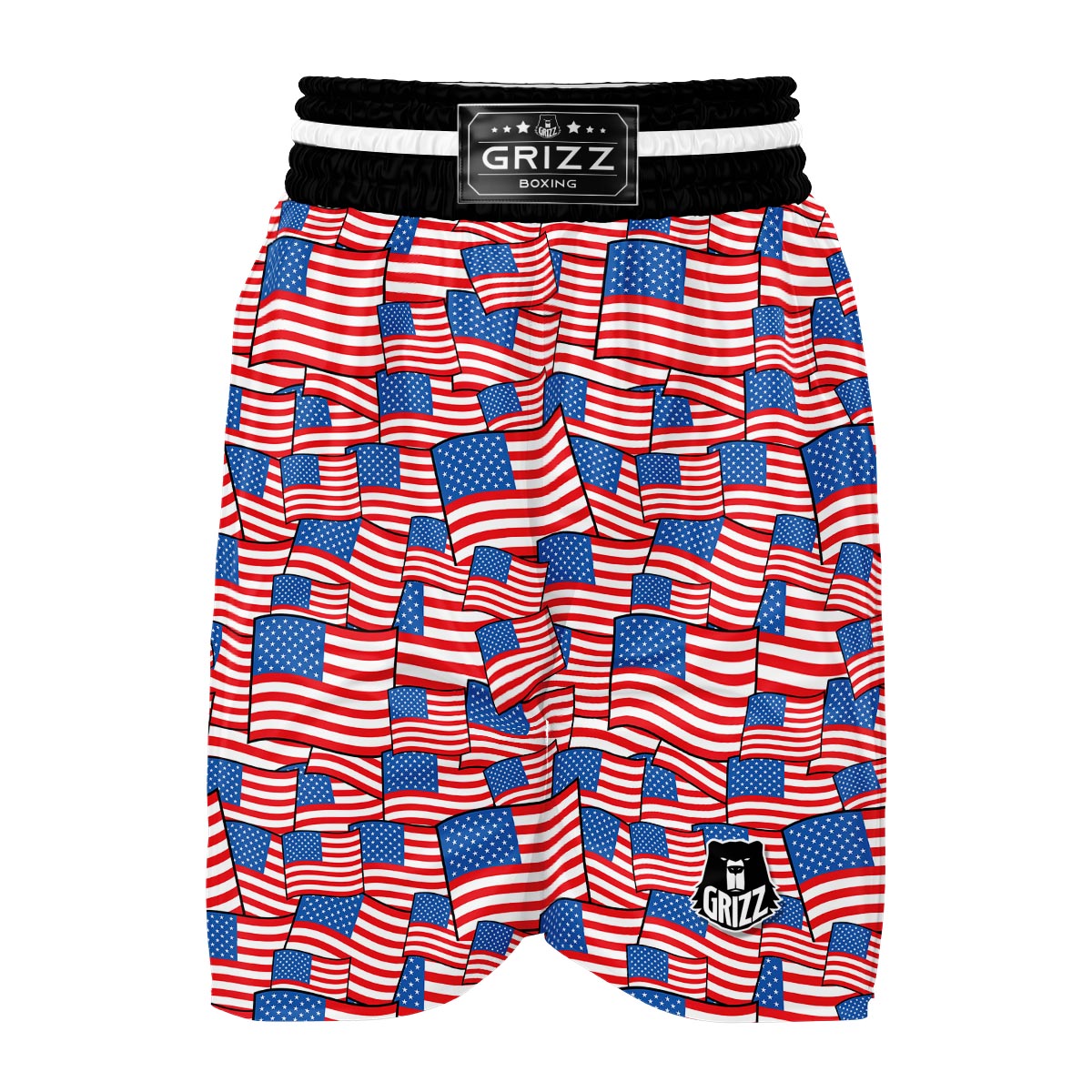 Patriot Pattern Print Boxing Shorts-grizzshop
