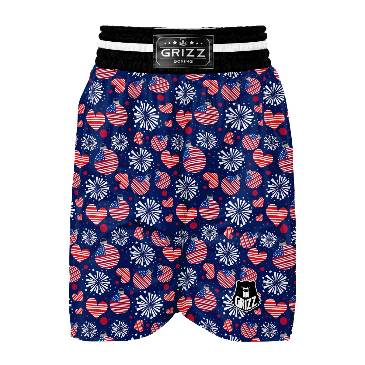 Patriot Print Pattern Boxing Shorts-grizzshop
