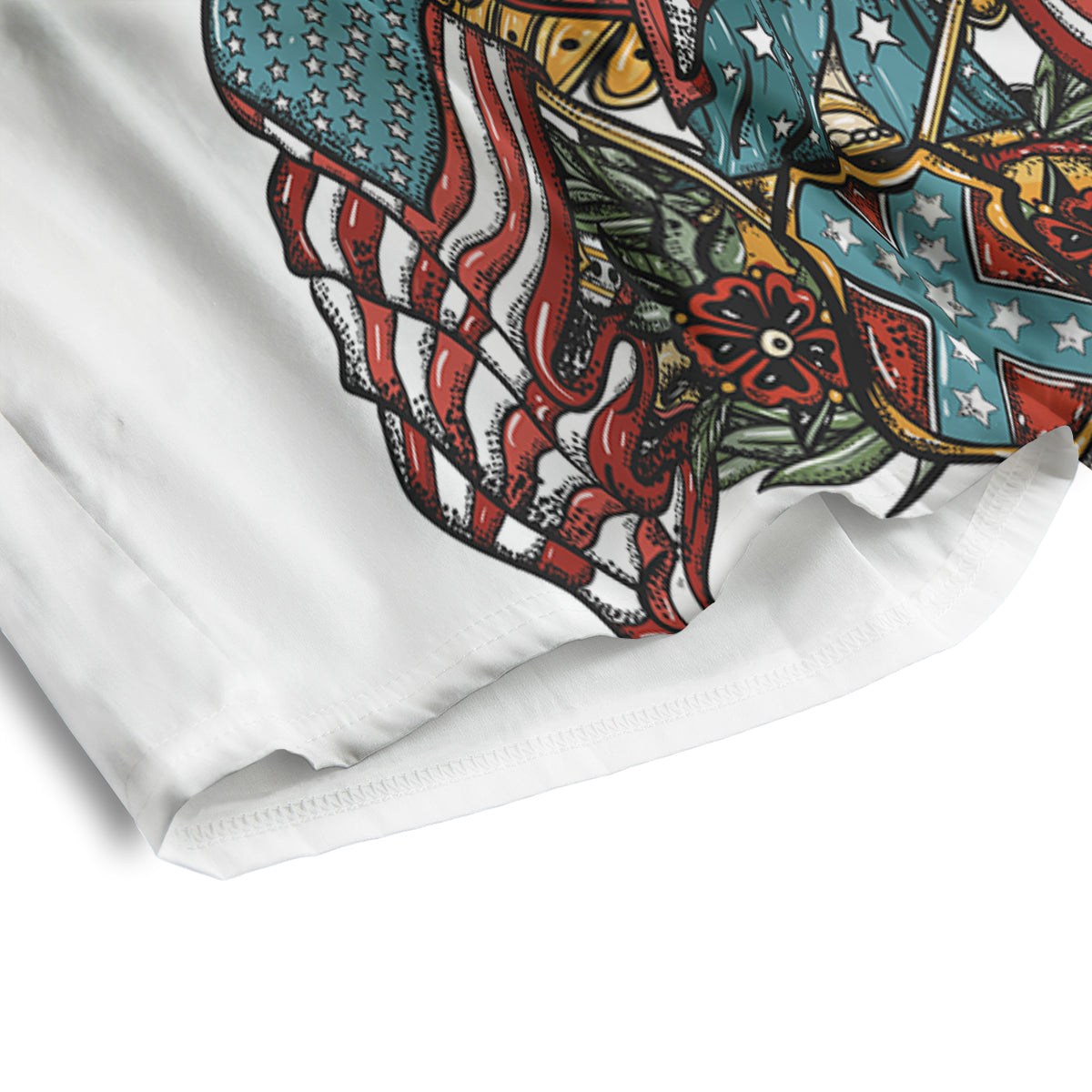 Patriotic Art Statue Of Liberty Print Men's Athletic Shorts