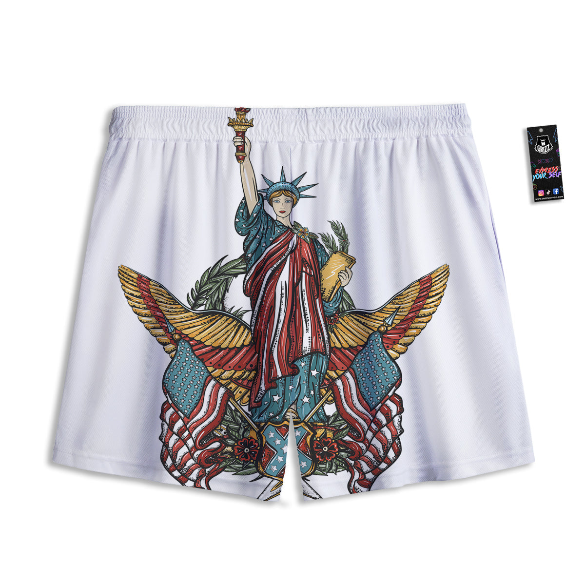 Poker Cards Print Mesh Shorts