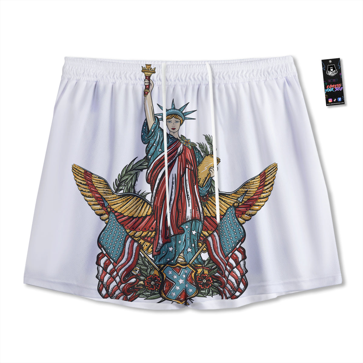 Poker Cards Print Mesh Shorts