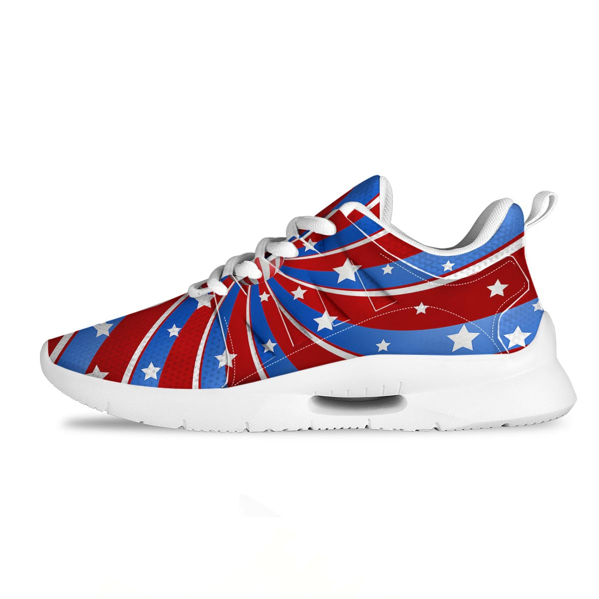 Patriotic Star Swirl American Print Tennis Shoes-grizzshop