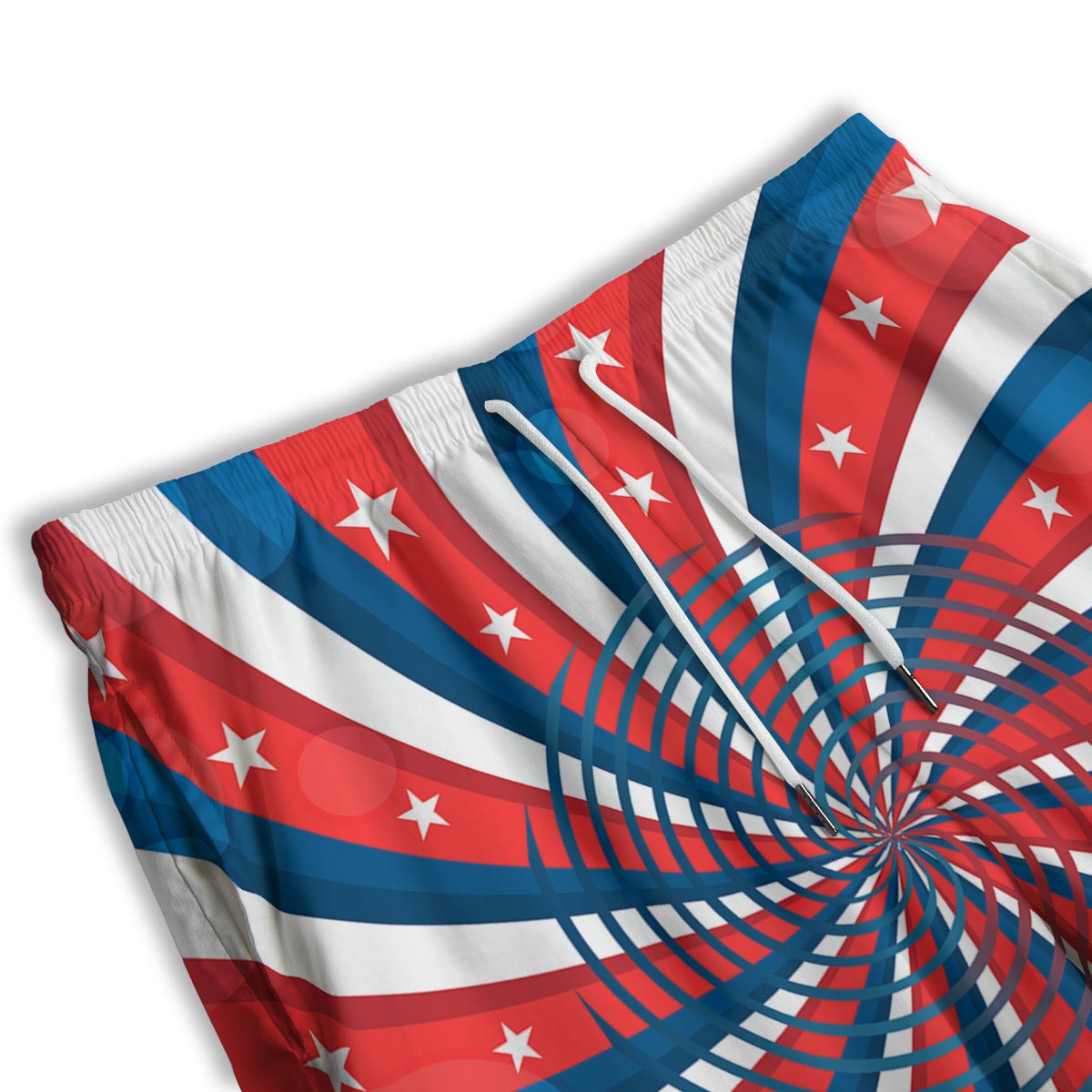 Patriotic Swirly American Print Men's Athletic Shorts