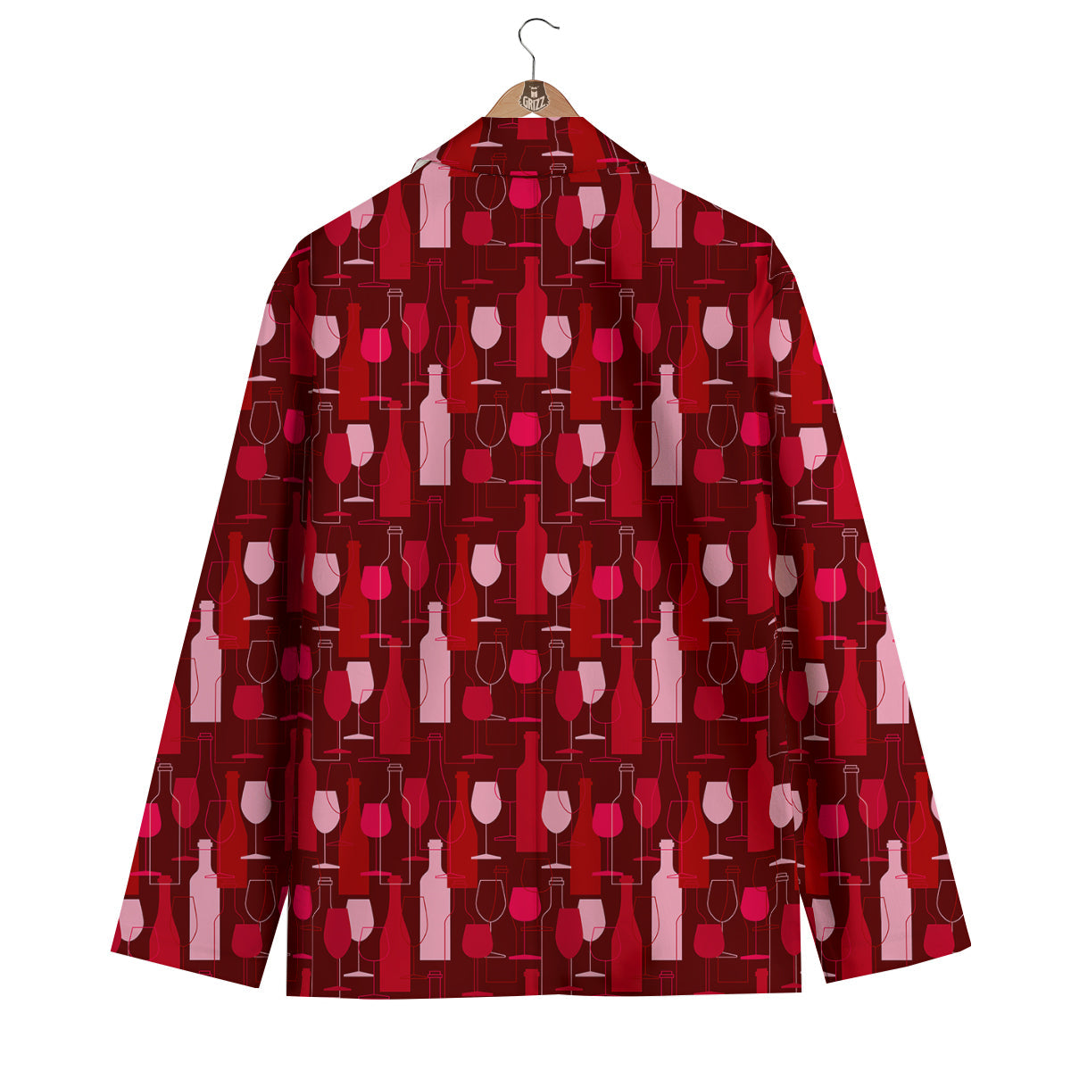 Pattern Champagne Print Men's Blazer-grizzshop
