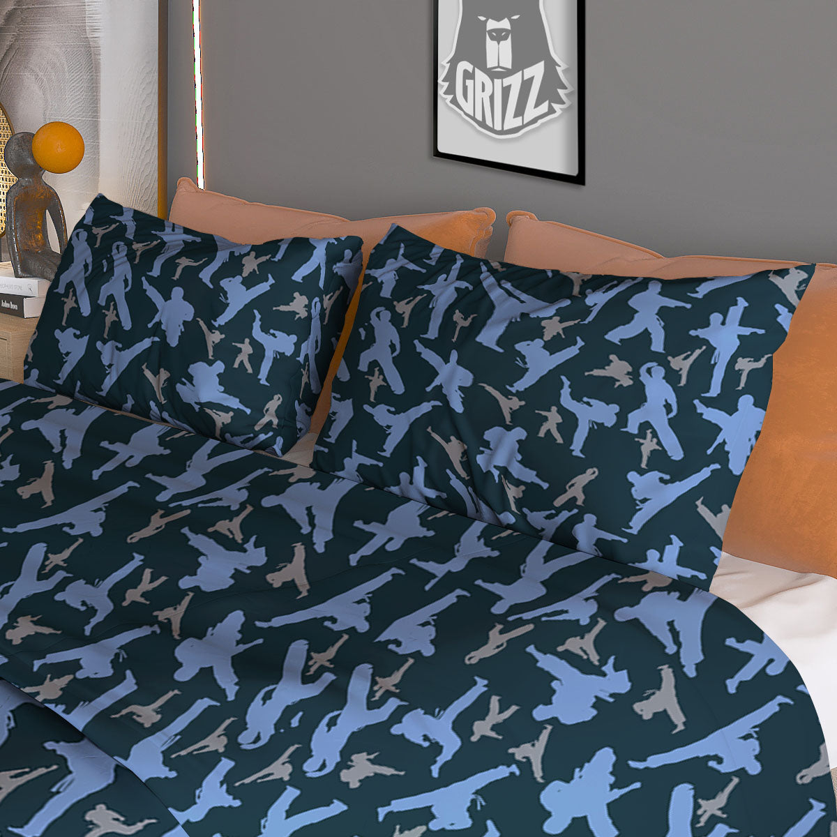 Pattern Karate Print Duvet Cover Bedding Set