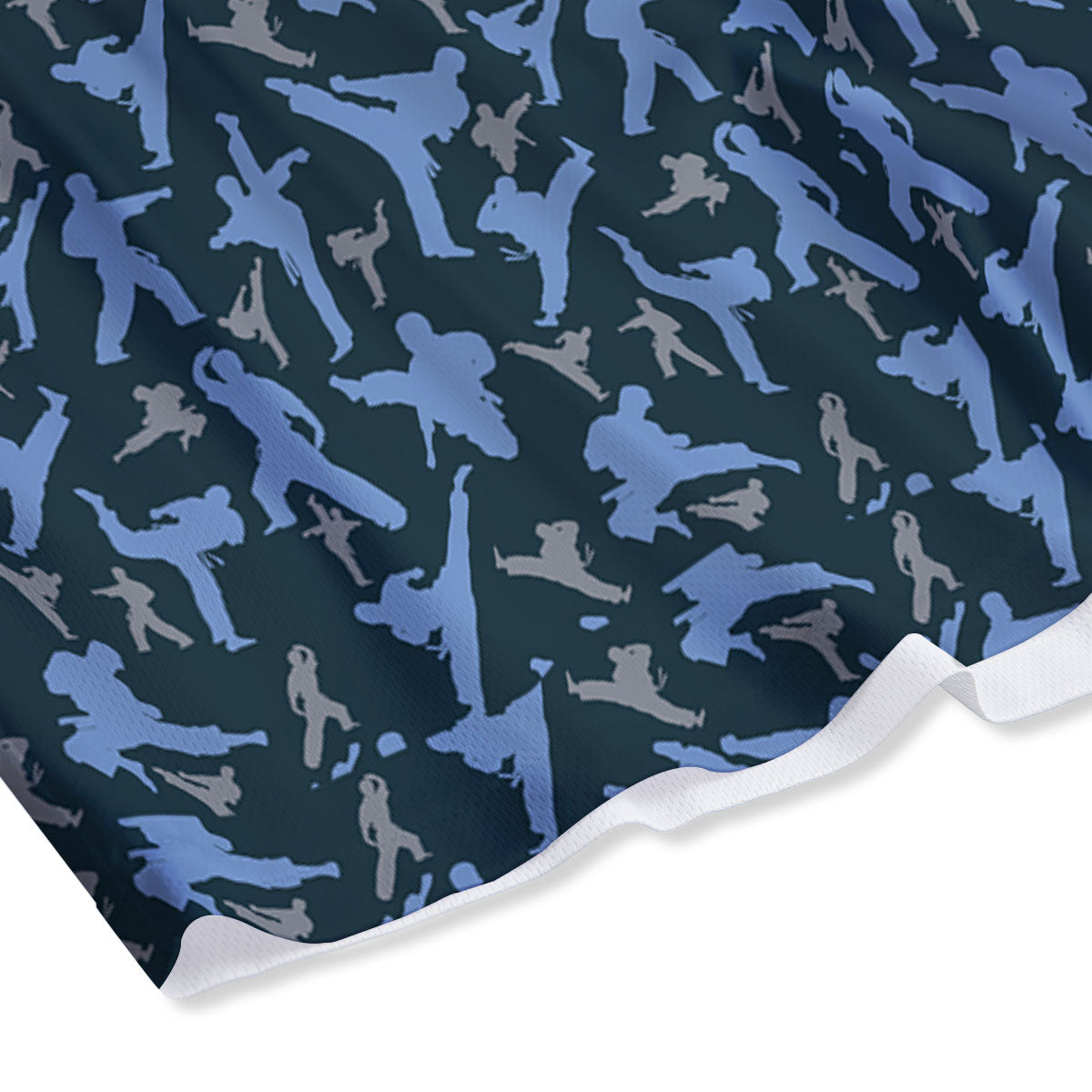 Pattern Karate Print Mesh Shorts
