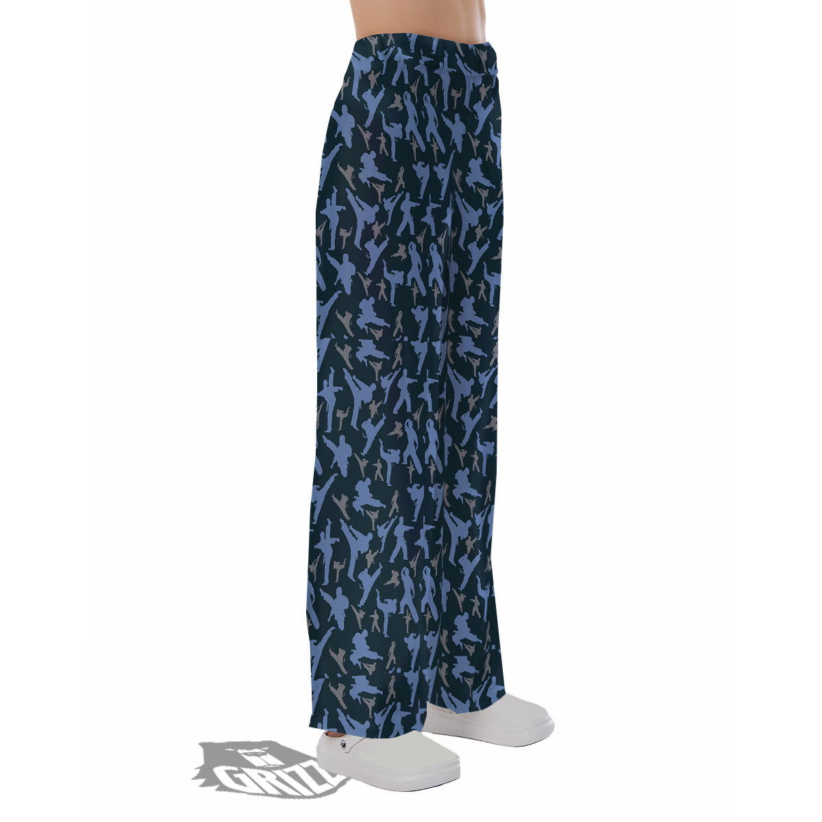 Pattern Karate Print Pajama Pants-grizzshop