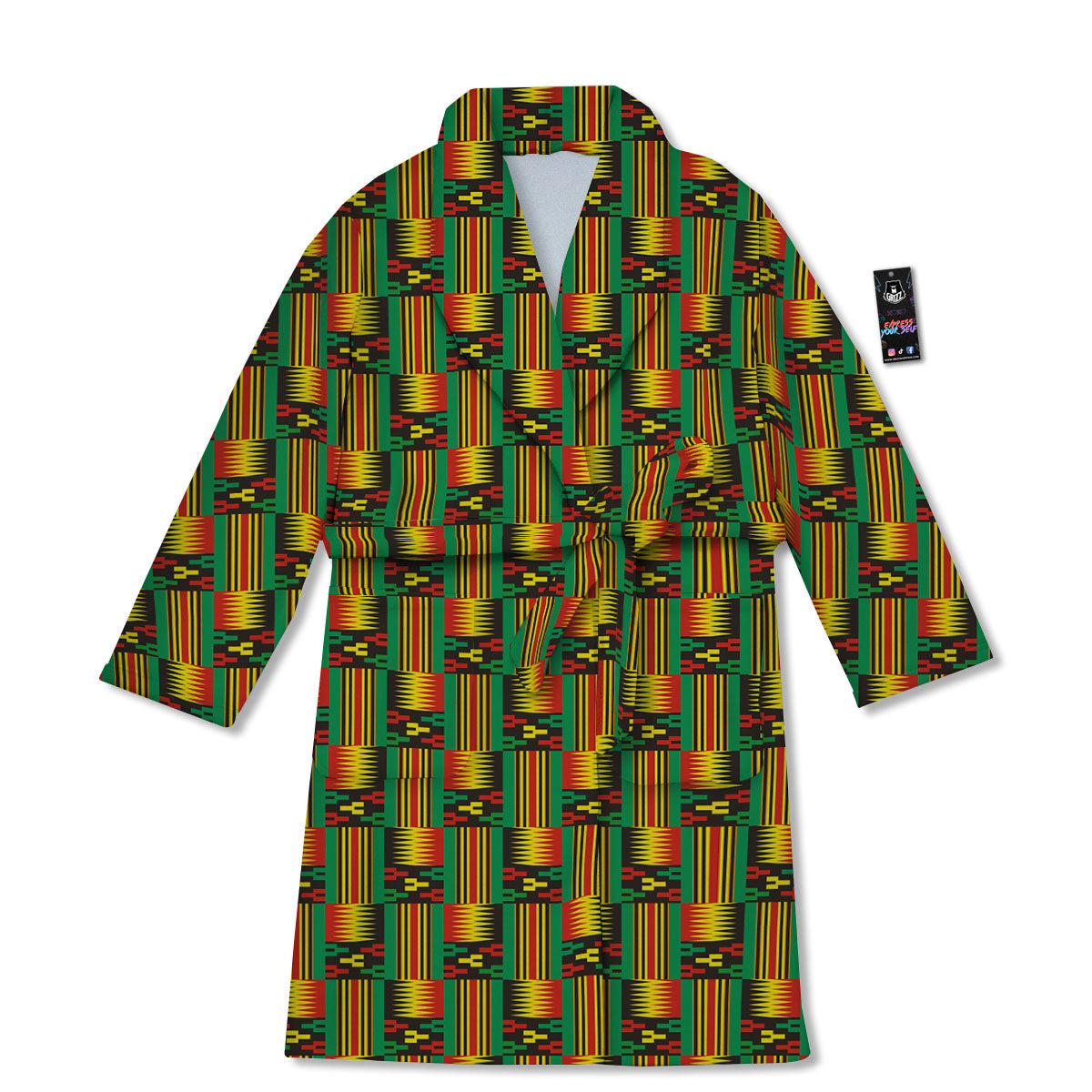 Pattern Kente Print Bathrobe-grizzshop