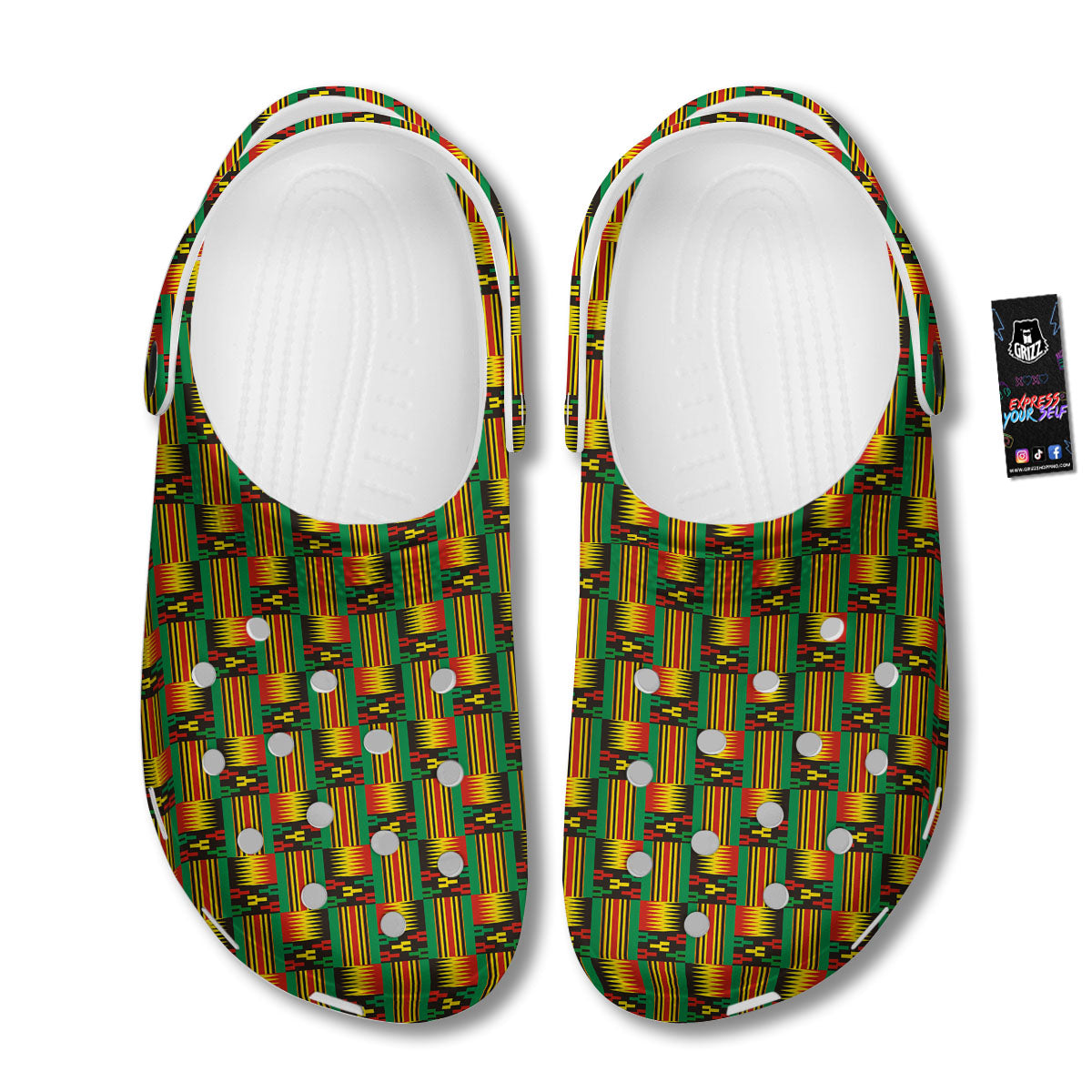 Pattern Kente Print Clog-grizzshop