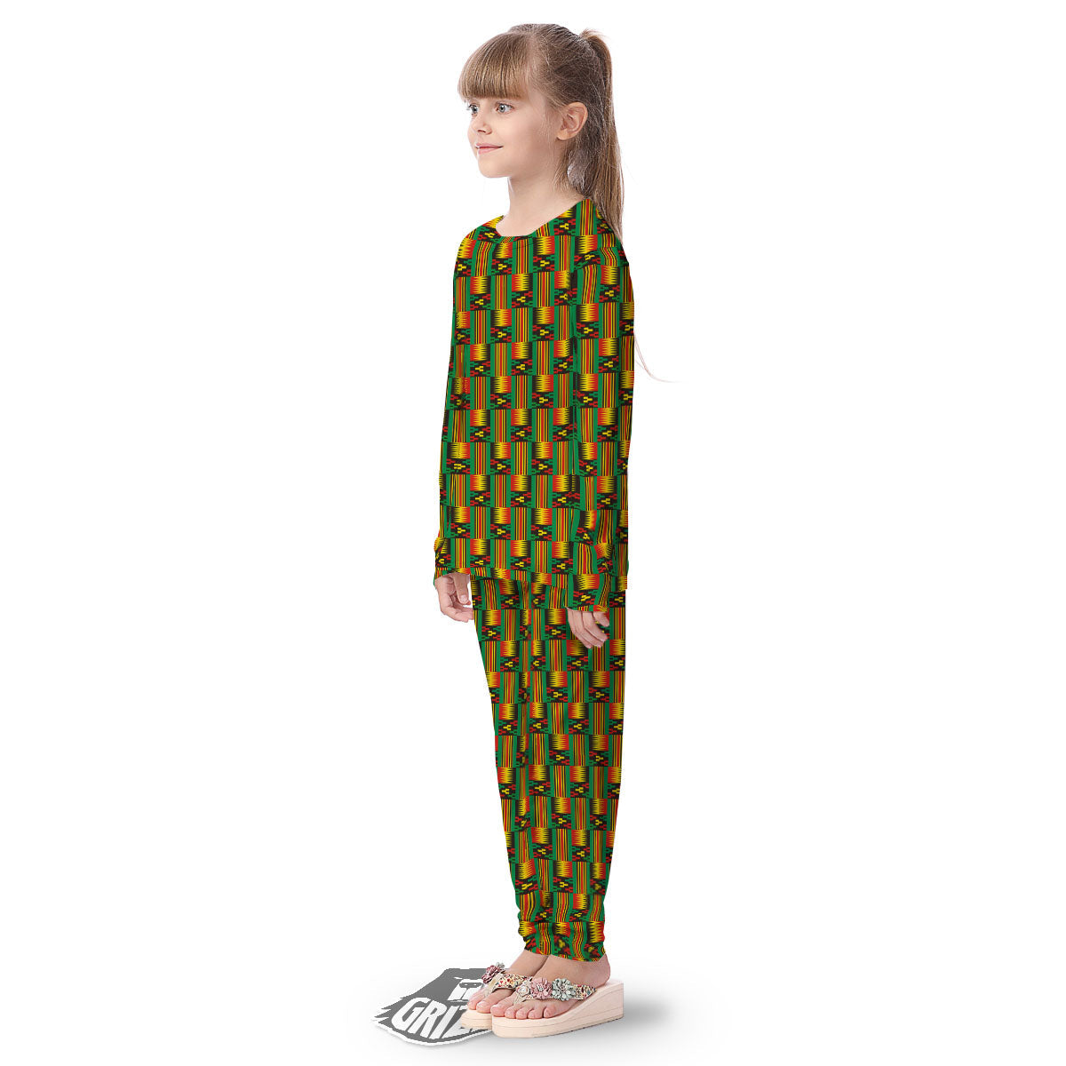 Pattern Kente Print Kid's Pajamas-grizzshop