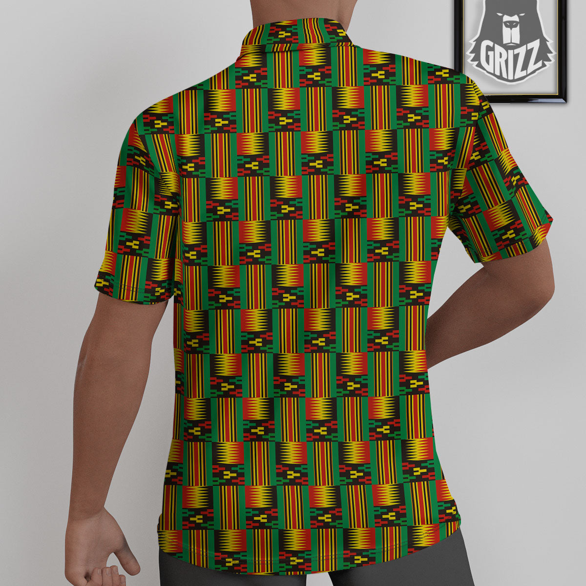 Pattern Kente Print Untucked Shirts-grizzshop