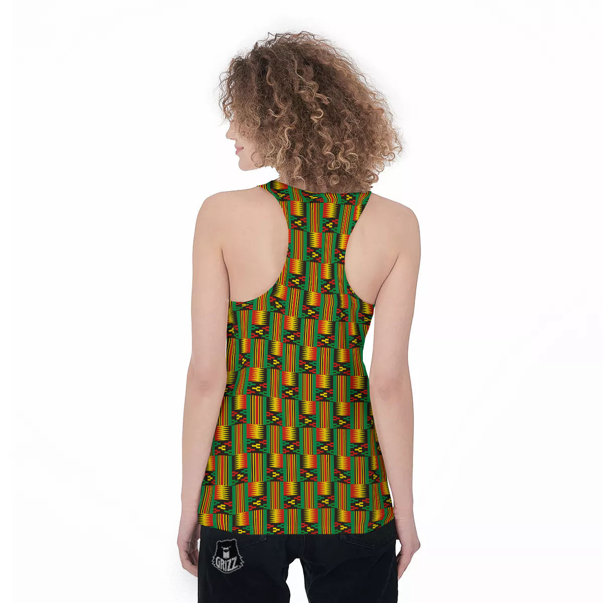 Pattern Kente Print Women's Racerback Tank Top-grizzshop