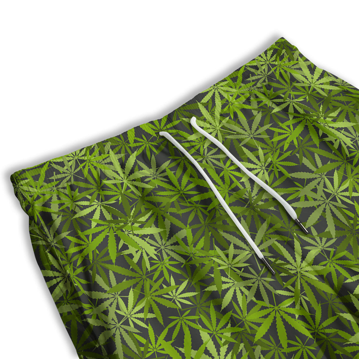 Pattern Leaf Marijuana Print Men's Athletic Shorts
