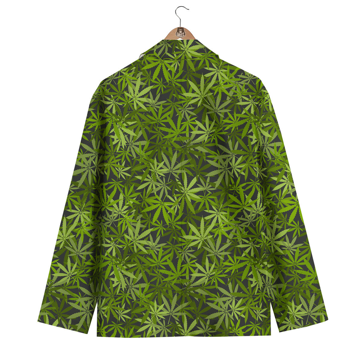 Pattern Leaf Marijuana Print Men's Blazer-grizzshop