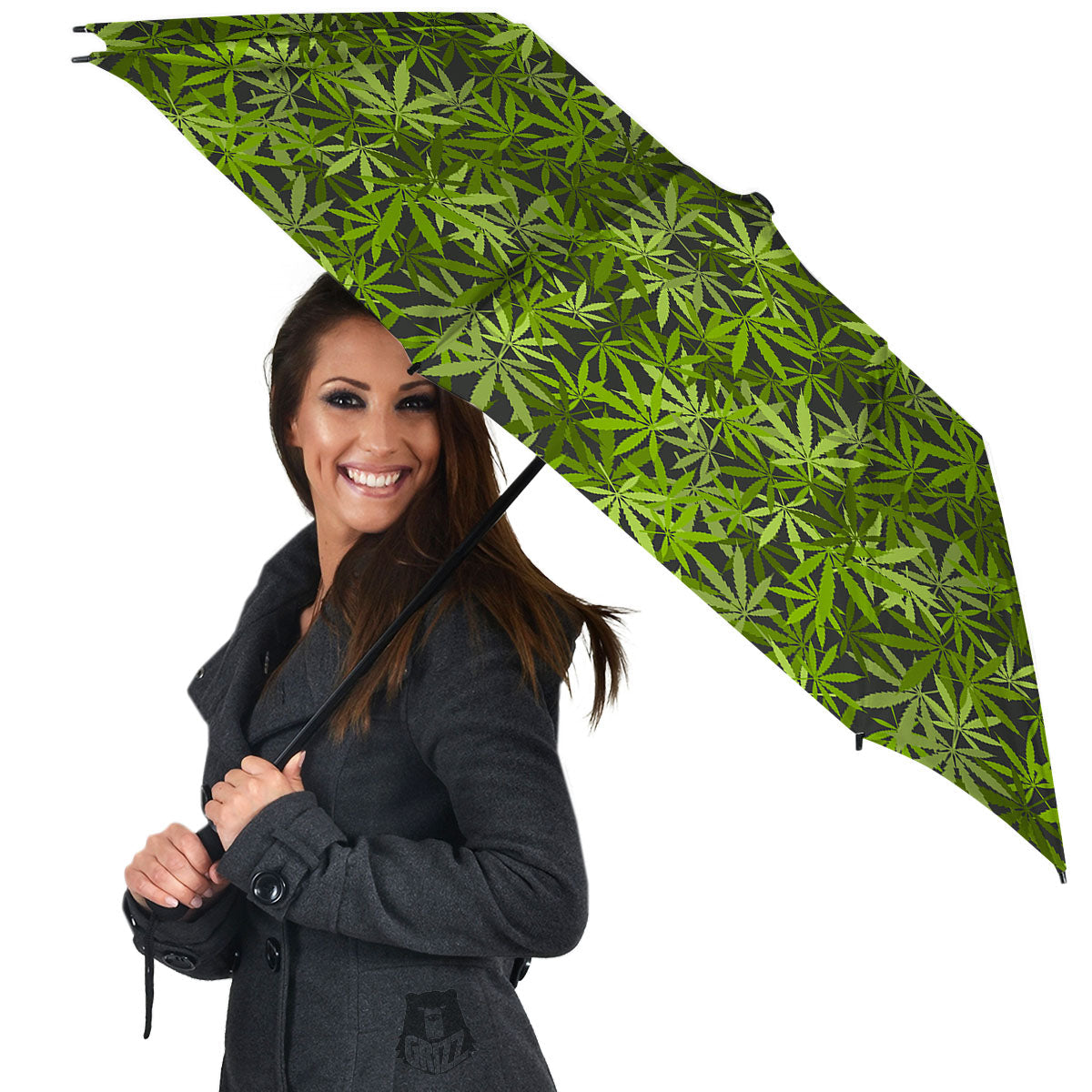 Pattern Leaf Marijuana Print Umbrella-grizzshop